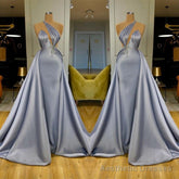 Chic Halter Beadings Long Evening Dress With Detachable Skirt